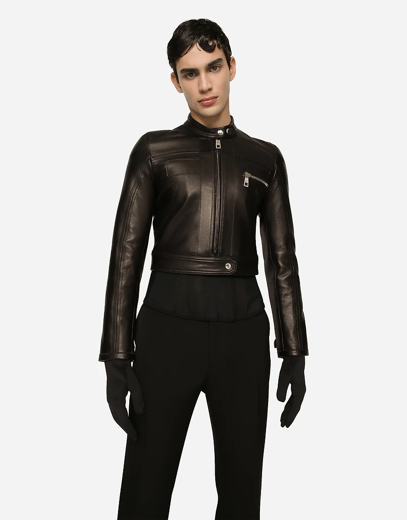 Nappa leather biker jacket