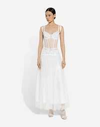 Long lace dress with corset detailing