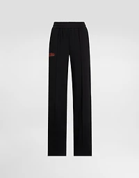 Fleece jogging pants with patch