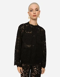 Single-breasted lace jacket