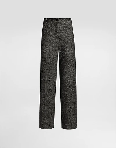 Stretch wool chevron trousers