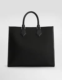 Large nylon shopper with rubberized logo