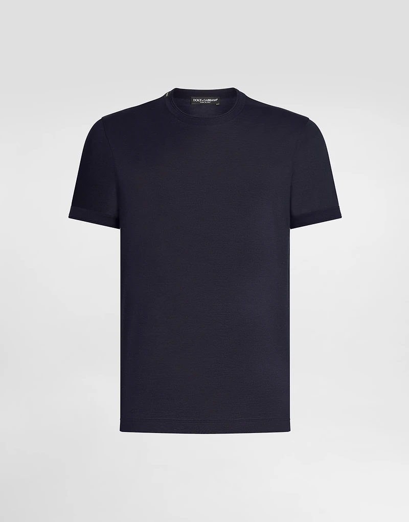 Short-sleeved silk t-shirt