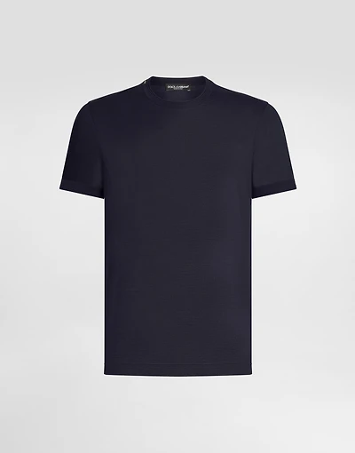 Short-sleeved silk t-shirt