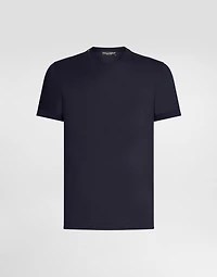 Short-sleeved silk t-shirt