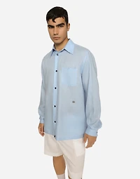 Linen Hawaiian shirt with DG hardware