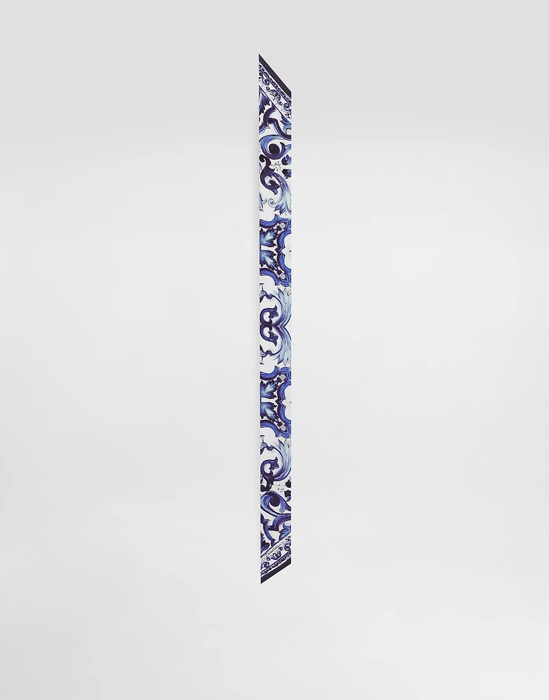 Majolica-print silk twill bandeau