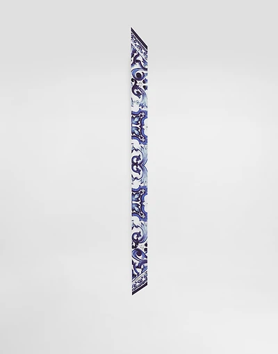 Majolica-print silk twill bandeau