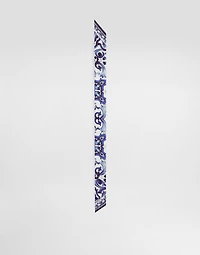 Majolica-print silk twill bandeau