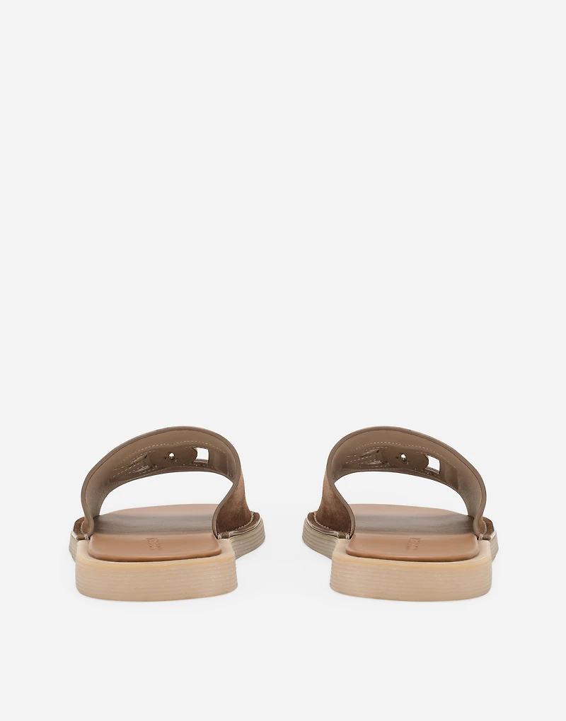 Suede sliders