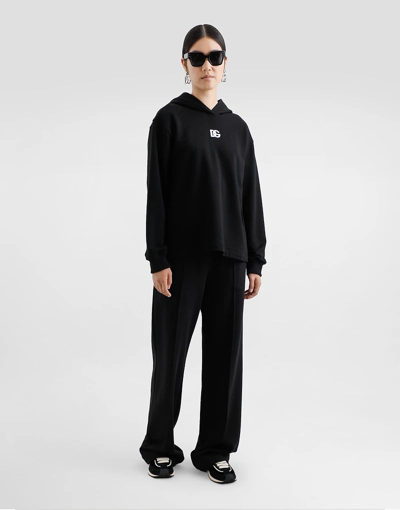 Flared jersey jogging pants with DG logo embroidery