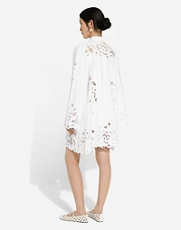 Cotton shirt dress with cut-out detailing