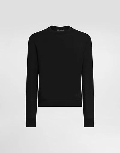 Silk crewneck pullover