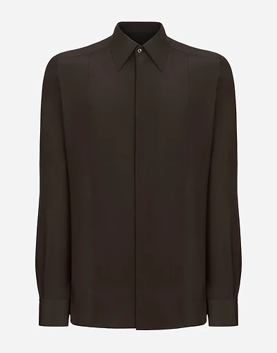 Silk Martini-fit shirt with front