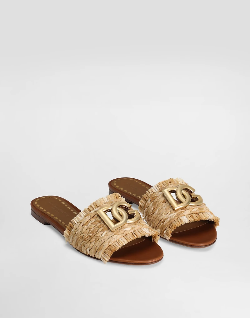 Rafia braided slipper