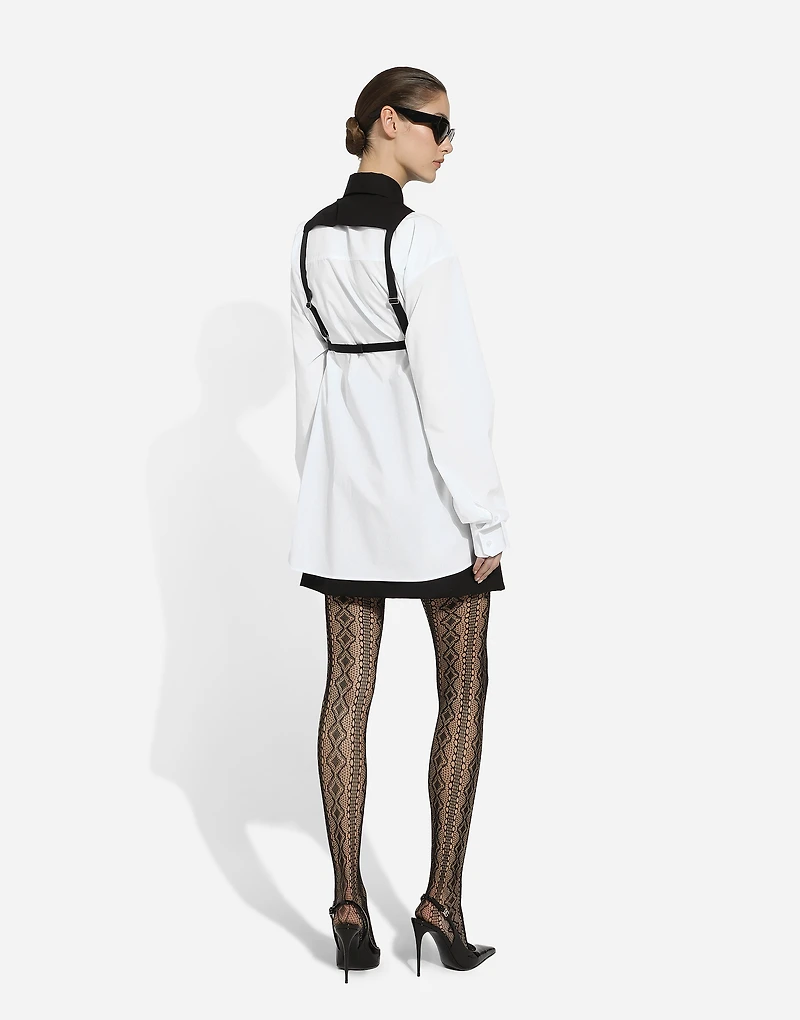 Cotton shirt with contrasting front