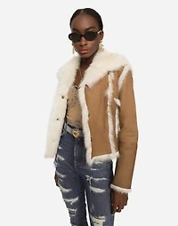 Short shearling jacket