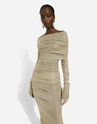 Lurex mesh calf-length dress