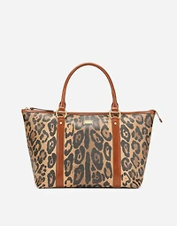 leopard-print Crespo shopper with branded plate