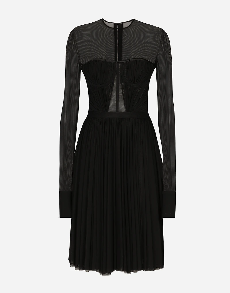 Light tulle dress with corset details