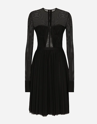 Light tulle dress with corset details
