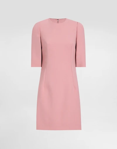 Wool crepe midi fit-and-flare dress
