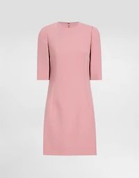 Wool crepe midi fit-and-flare dress