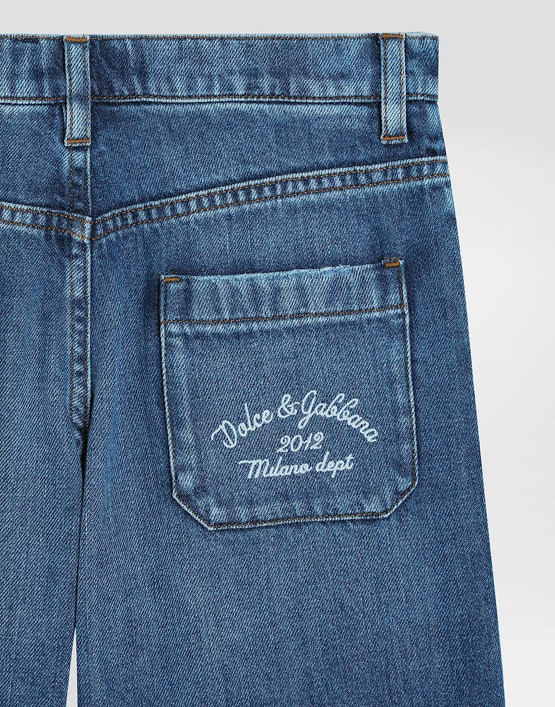 5-pocket denim shorts with Dolce&Gabbana logo
