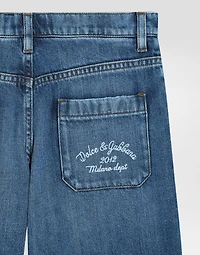 5-pocket denim shorts with Dolce&Gabbana logo