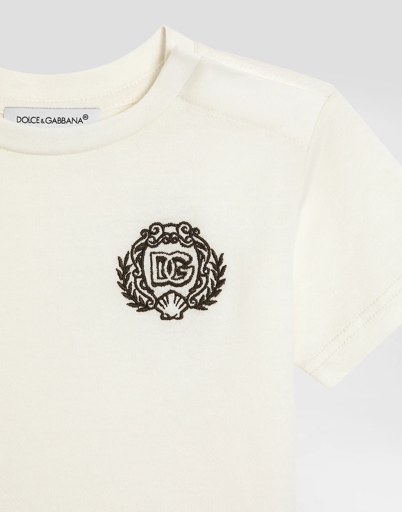 Short-sleeved jersey t-shirt with DG embroidery