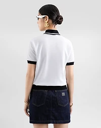 Short cotton piqué polo-shirt with DG logo embroidery