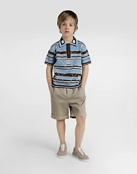 Striped jacquard polo shirt