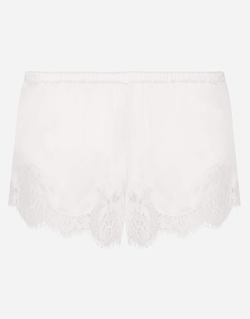Shorts satin with lace