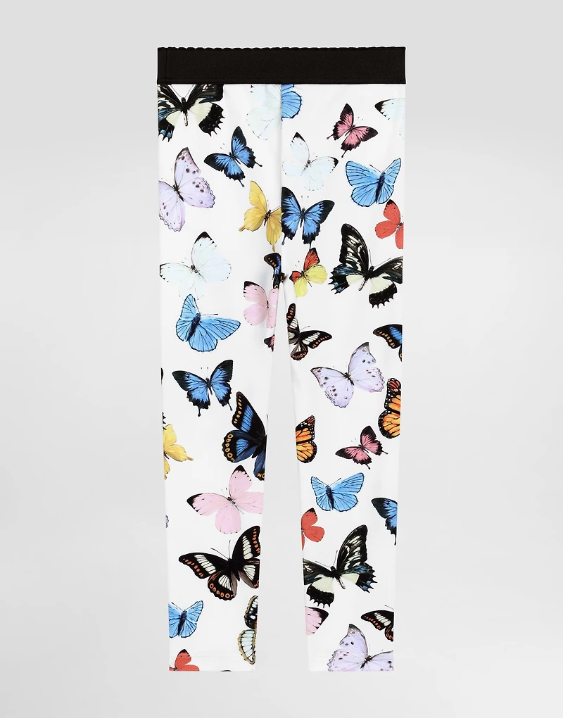 Interlock leggings with butterfly print