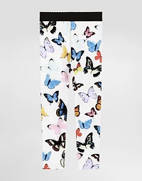 Interlock leggings with butterfly print