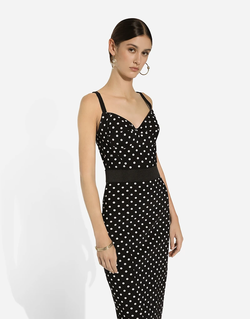 Polka-dot marquisette corset top
