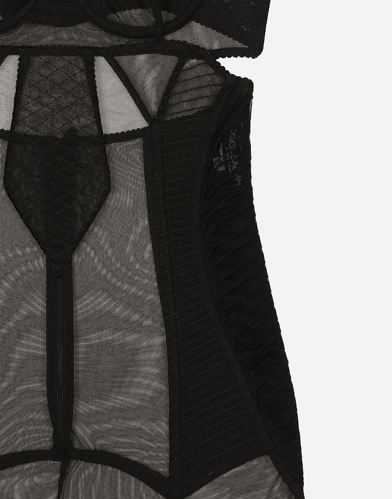 Tulle minidress with corset details