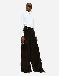 Stretch poplin tuxedo shirt