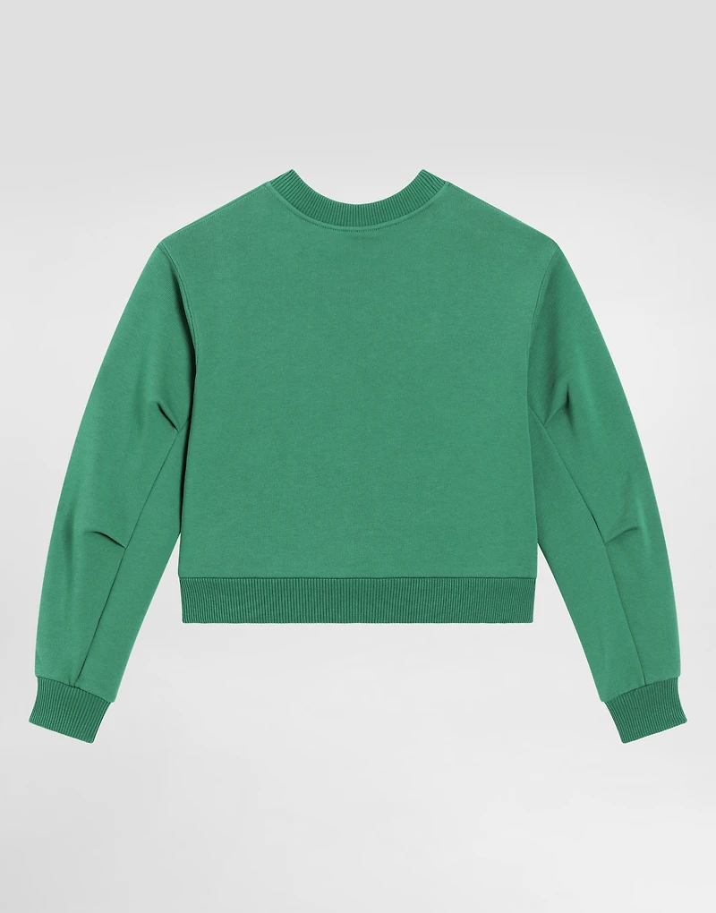 Round-neck sweatshirt with flower and DG logo