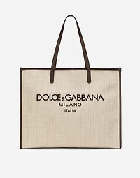 Large structured canvas shopper