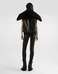 Stretch nappa leather trousers