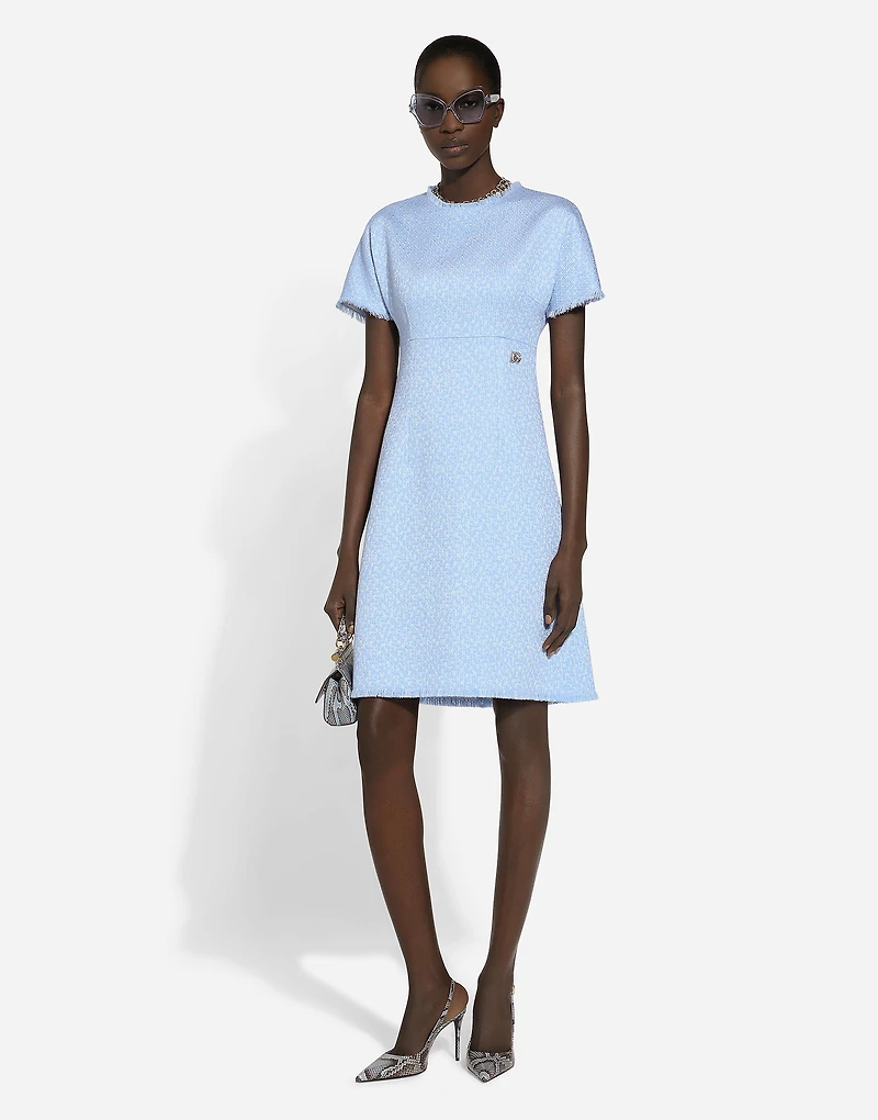 Raschel tweed midi dress with DG logo