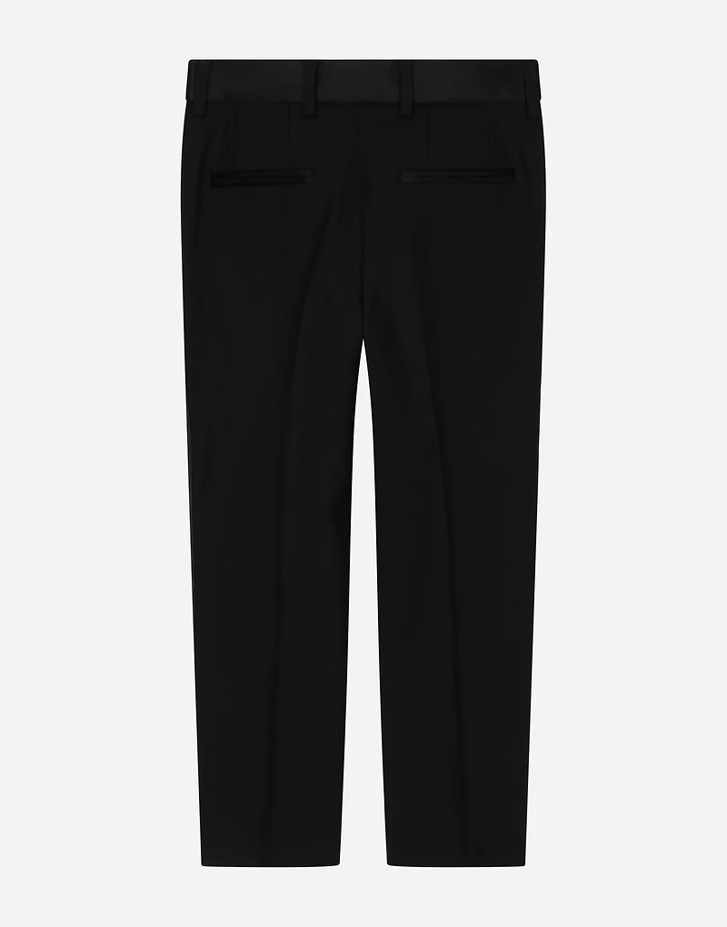 Single-breasted tuxedo suit in stretch wool