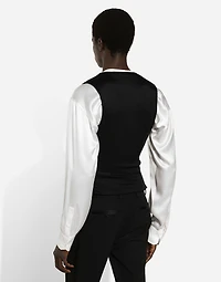Single-breasted silk vest