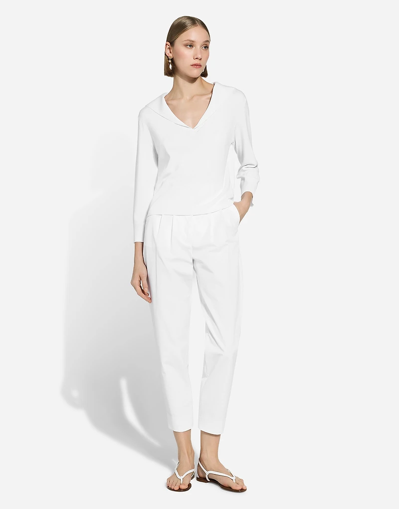 Viscose sweater with sailor collar