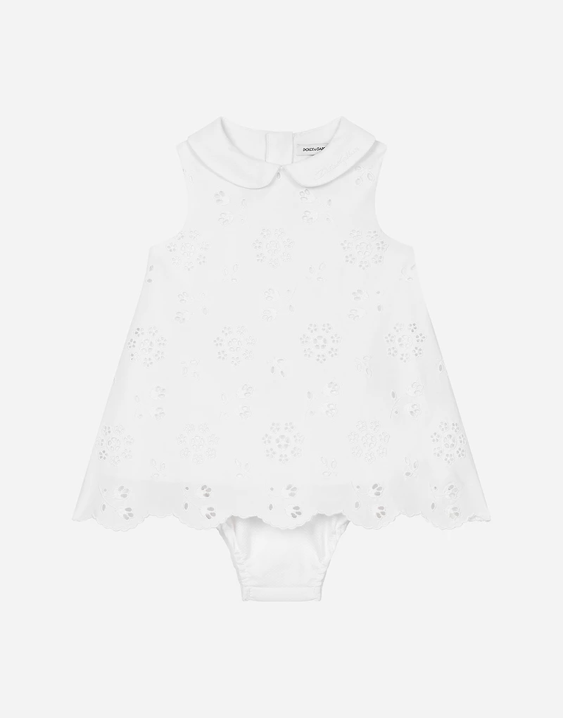 Poplin and broderie anglaise dress