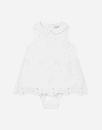 Poplin and broderie anglaise dress