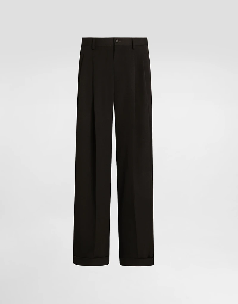 Wool gabardine trousers