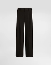 Wool gabardine trousers