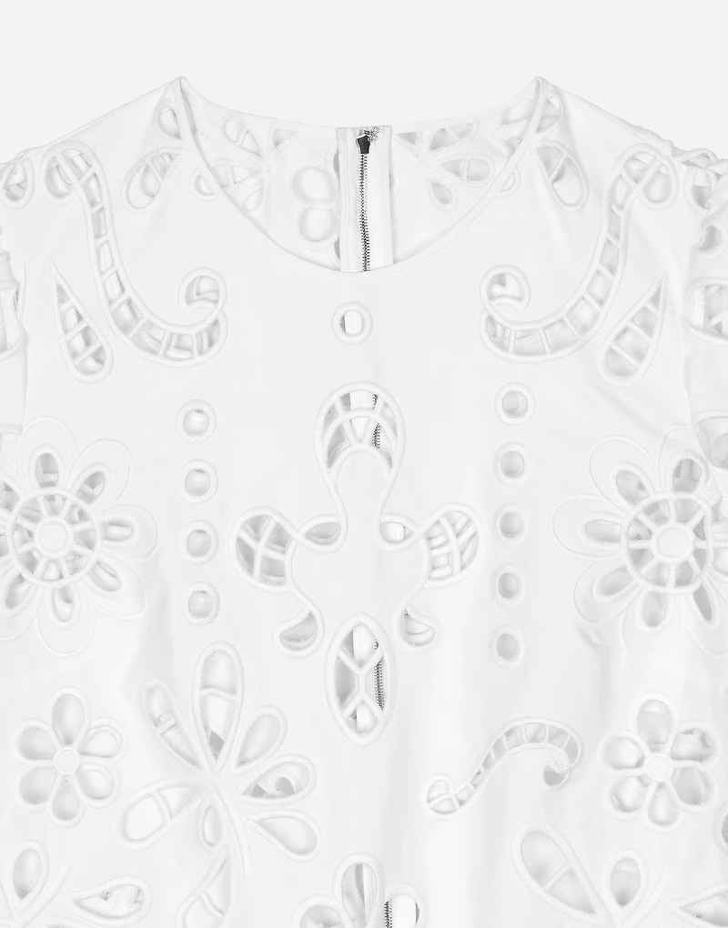 Cotton midi dress with cut-out detailing